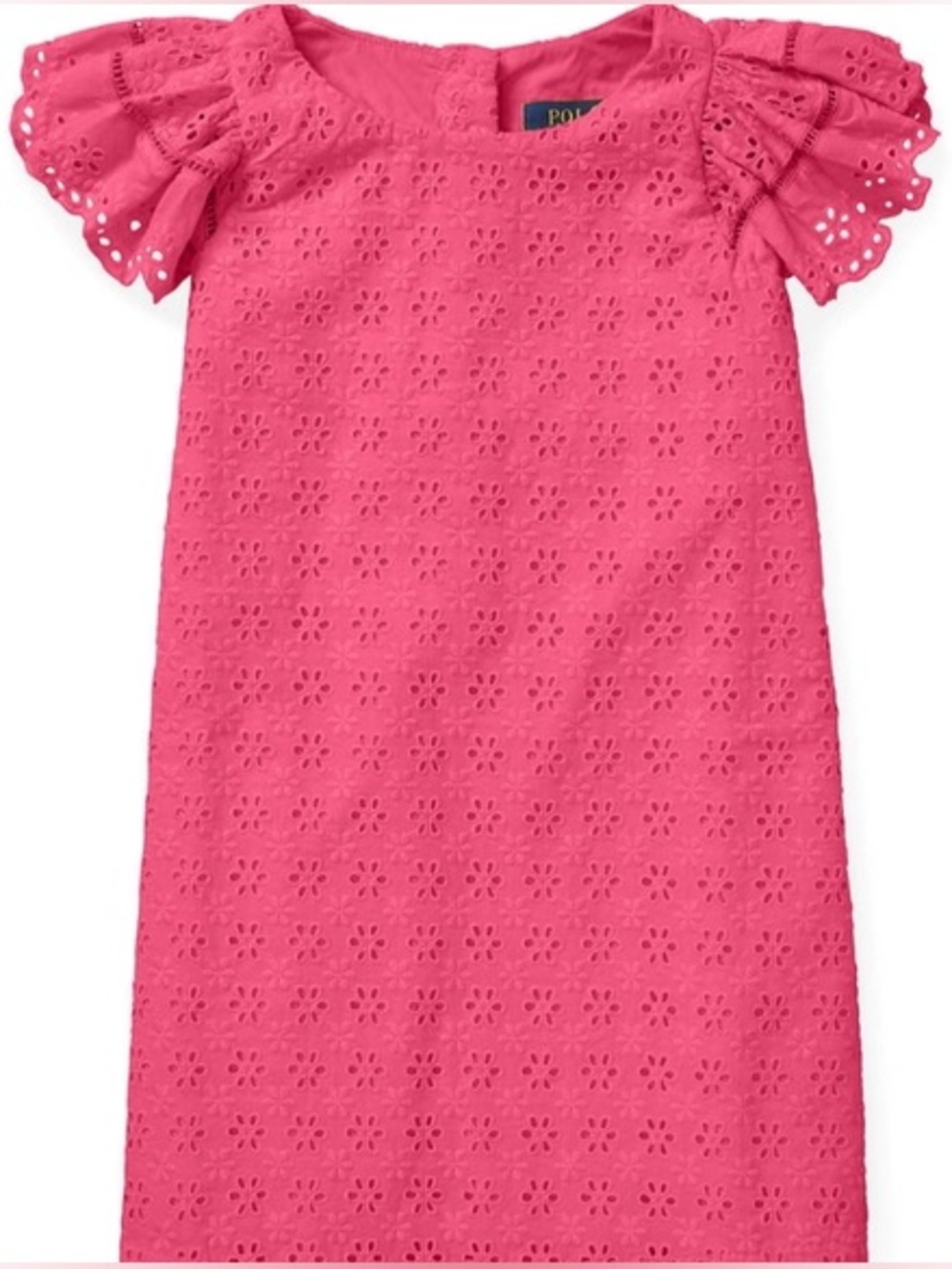 Polo Ralph Lauren Girls Pink Eyelet Woven Dress Size 8
